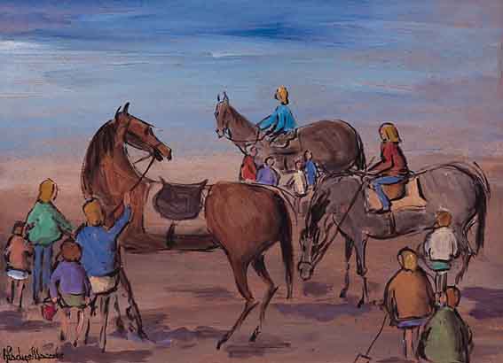 HORSES ON THE BEACH by Gladys Maccabe MBE HRUA ROI FRSA (1918-2018) at Whyte's Auctions