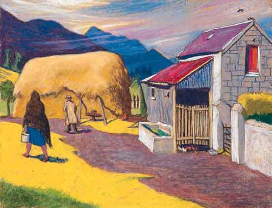 BACK OF ROOKERY NOOK FARM, CARRANTUOHILL MOUNT, KERRY, IRELAND (CIRCA 1943) by Harry Kernoff sold for �11,427 at Whyte's Auctions