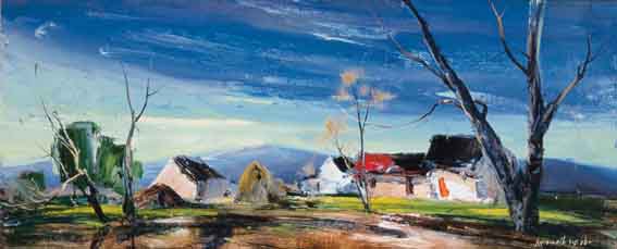 LANDSCAPE WITH FARM BUILDINGS by Kenneth Webb RWA FRSA RUA (b.1927) at Whyte's Auctions