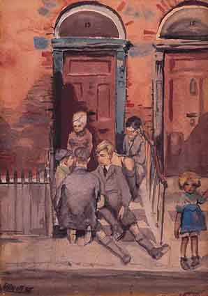 DUBLIN CHILDREN by Harry Kernoff sold for �7,999 at Whyte's Auctions