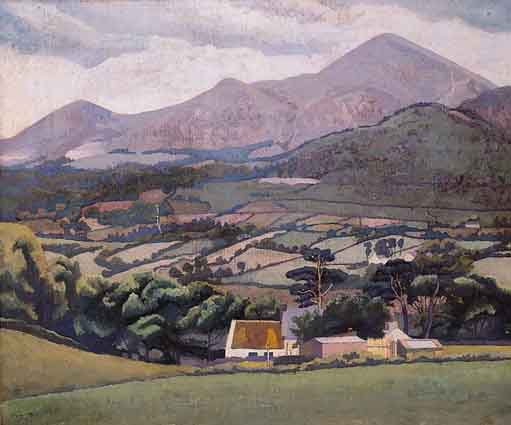 LANDSCAPE WITH FARM COTTAGES by Edward Montgomery O'Rorke Dickey CBE HRUA HRCA (1894-1977) at Whyte's Auctions