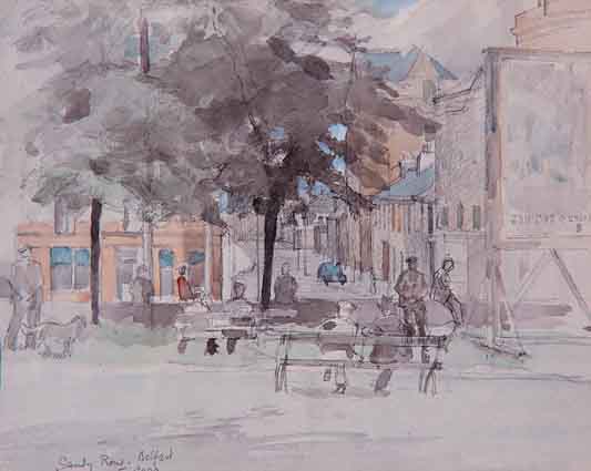 SANDY ROW, BELFAST by Tom Carr sold for �1,079 at Whyte's Auctions