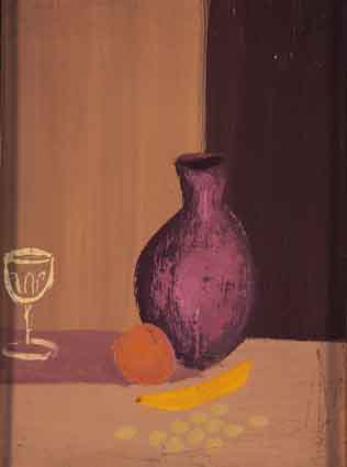 STILL LIFE - VASE, GLASS AND FRUIT by Arthur Armstrong RHA (1924-1996) at Whyte's Auctions
