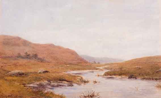 MEANDERING STREAM IN A HILLY LANDSCAPE by William Percy French sold for 4,316 at Whyte's Auctions