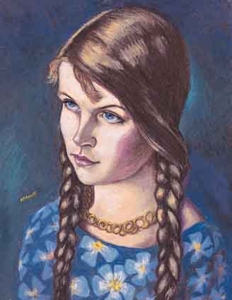PORTRAIT OF A YOUNG GIRL WITH PLAITS by Harry Kernoff sold for 3,809 at Whyte's Auctions