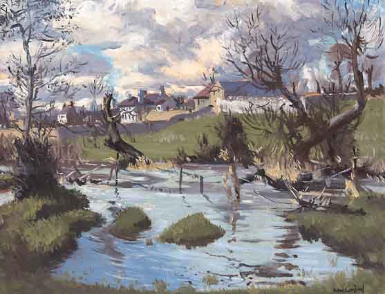 SPRING WATERS ON THE TOLKA by Maurice MacGonigal PRHA HRA HRSA (1900-1979) PRHA HRA HRSA (1900-1979) at Whyte's Auctions