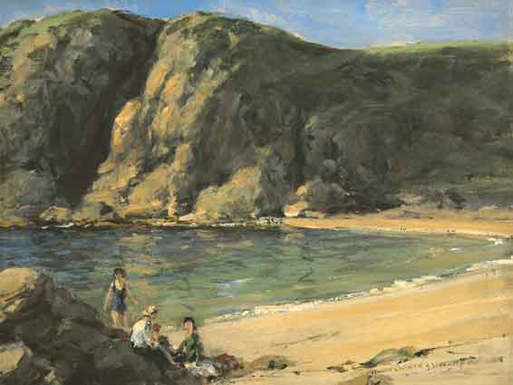 BAY IN DONEGAL WITH FIGURES by James Humbert Craig sold for �15,871 at Whyte's Auctions