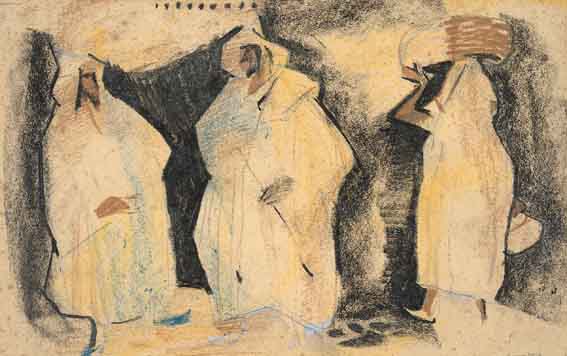THREE ARABS, TETUAN 1960 by George Campbell RHA (1917-1979) at Whyte's Auctions