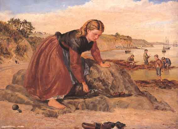 CHILDREN AT THE ROCK POOLS by George Mounsey Wheatley Atkinson (1806-1884) at Whyte's Auctions