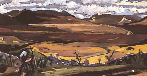 ACROSS THE BOG - LOUISBURGH (COUNTY MAYO) by Kitty Wilmer O'Brien RHA PWCSI (1910-1982) at Whyte's Auctions