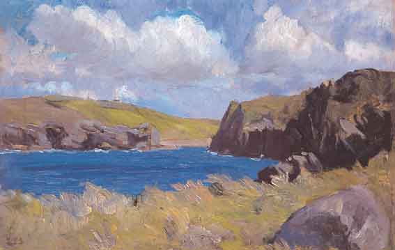 CLIFFS AND COVE WITH A LIGHT BREEZE BLOWING (COUNTY KERRY) by Estella Frances Solomons sold for �1,777 at Whyte's Auctions