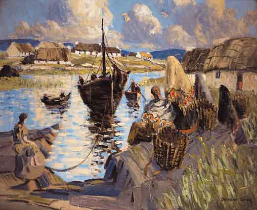 HARBOUR SCENE, WEST OF IRELAND by Desmond Turner sold for �2,920 at Whyte's Auctions