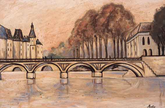 BRIDGE OVER RIVER, FRANCE by Markey Robinson (1918-1999) (1918-1999) at Whyte's Auctions