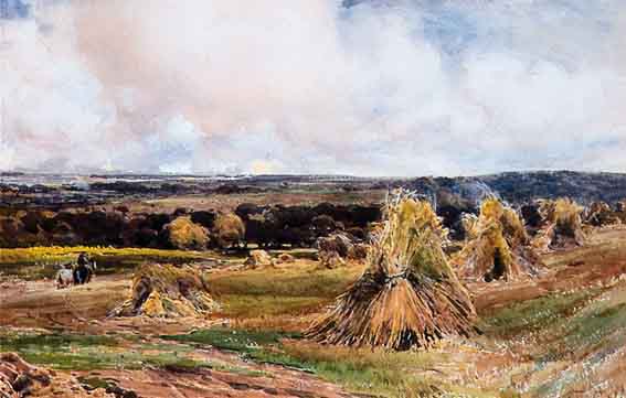 THE WHEATFIELD, DANBURY, ESSEX by Claude Hayes RI ROI (1852-1922) RI ROI (1852-1922) at Whyte's Auctions