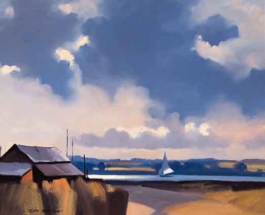 SAIL BOAT ON THE RIVER by John Skelton (1923-2009) at Whyte's Auctions