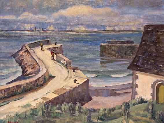 THE HARBOUR AT LAMBAY ISLAND (COUNTY DUBLIN) by Liam Proud sold for �533 at Whyte's Auctions