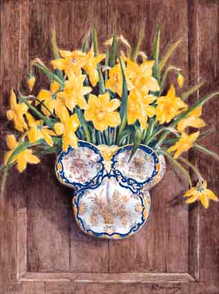 DUTCH WALL VASE AND DAFFODILS by Kathleen Marescaux RUA RWS (1868-1944) at Whyte's Auctions