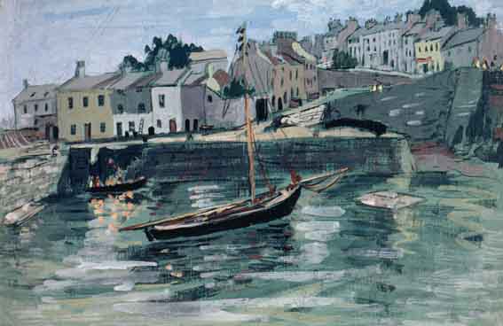 VIEW OF ROUNDSTONE HARBOUR FROM THE WATER by Gerard Dillon (1916-1971) at Whyte's Auctions