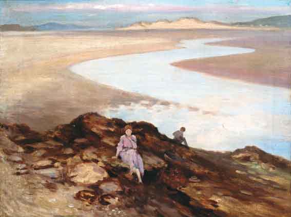 WOMAN IN A PINK DRESS, BY THE SEA at Whyte's Auctions