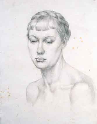 STUDY OF A YOUNG WOMAN'S HEAD by John Luke RUA (1906-1975) RUA (1906-1975) at Whyte's Auctions