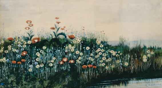 A BANK OF WILD POPPIES by Andrew Nicholl sold for 6,348 at Whyte's Auctions