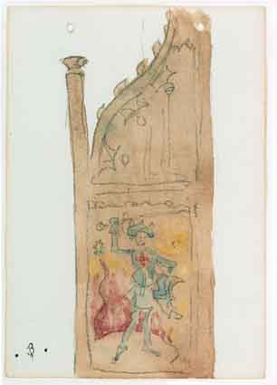 STUDY OF A CHURCH PEW by Jack Butler Yeats RHA (1871-1957) at Whyte's Auctions