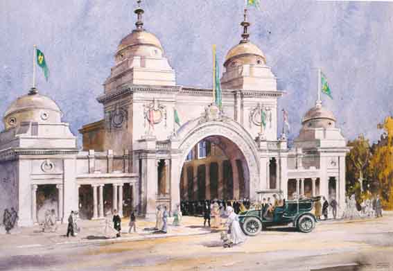 THE GRAND ENTRANCE, IRISH INTERNATIONAL EXHIBITION 1907 by William Monk RE (1863-1937) RE (1863-1937) at Whyte's Auctions