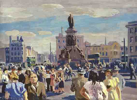 O'CONNELL STREET, DUBLIN by Stephen Bone NEAC (British, 1904-1958) at Whyte's Auctions