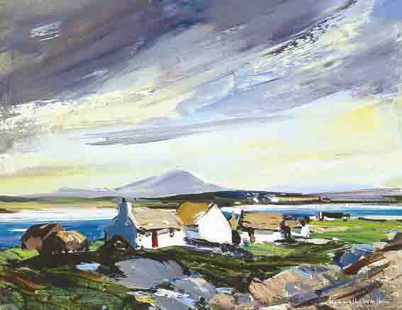 COTTAGES IN CONNEMARA by Kenneth Webb RWA FRSA RUA (b.1927) at Whyte's Auctions