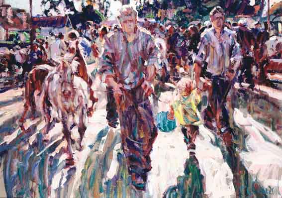 TOWARDS THE END OF THE DAY (STUDY, TALLOW HORSE FAIR) by Arthur K. Maderson (b.1942) at Whyte's Auctions