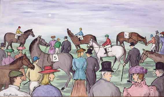 PARADE RING, LADIES' DAY, PUNCHESTOWN CIRCA 1907 by Gladys Maccabe MBE HRUA ROI FRSA (1918-2018) at Whyte's Auctions