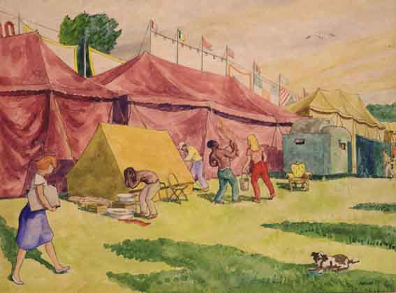 THE CIRCUS by Harry Kernoff sold for �6,500 at Whyte's Auctions