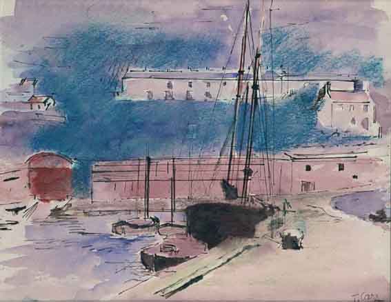 NEWCASTLE HARBOUR, COUNTY DOWN by Tom Carr HRHA HRUA ARWS (1909-1999) at Whyte's Auctions