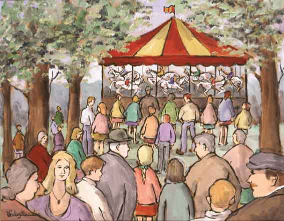 CAROUSEL IN THE PARK by Gladys Maccabe MBE HRUA ROI FRSA (1918-2018) MBE HRUA ROI FRSA (1918-2018) at Whyte's Auctions