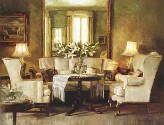 INTERIOR WITH LILLIES by Mark O'Neill (b.1963) at Whyte's Auctions