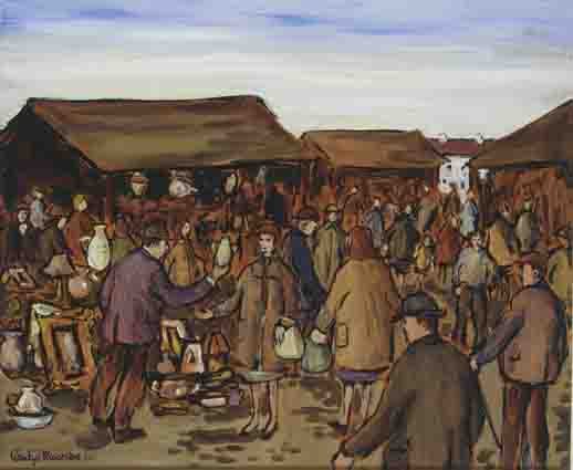 AT THE BAZAAR by Gladys Maccabe MBE HRUA ROI FRSA (1918-2018) at Whyte's Auctions