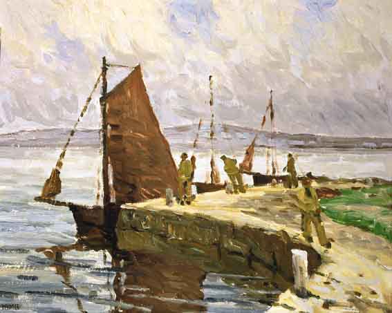 LOADING HOOKERS AT QUAYSIDE by Charles Vincent Lamb RHA RUA (1893-1964) at Whyte's Auctions