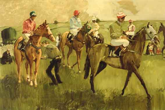 A START IN THE COUNTRY - GALWAY RACES by Cecil Maguire RHA RUA (1930-2020) at Whyte's Auctions