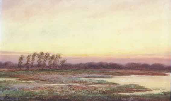 DUSK OVER THE BOGLANDS by William Percy French sold for 3,800 at Whyte's Auctions