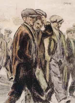 MEN FROM HARLAND AND WOLFE by William Conor OBE RHA RUA ROI (1881-1968) at Whyte's Auctions