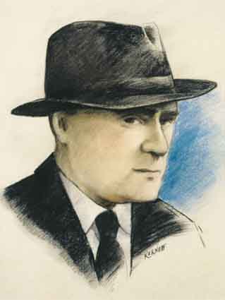 PORTRAIT OF FLANN O'BRIEN by Harry Kernoff sold for �4,600 at Whyte's Auctions