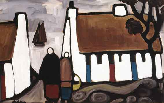 COTTAGES NEXT TO THE SEA by Markey Robinson (1918-1999) at Whyte's Auctions