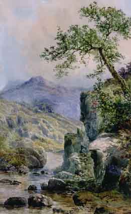 RIVER AND MOUNTAIN LANDSCAPE by John Faulkner RHA (1835-1894) at Whyte's Auctions