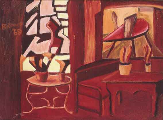 ROOM INTERIOR IN RED by Christy Brown (1932-1981) at Whyte's Auctions