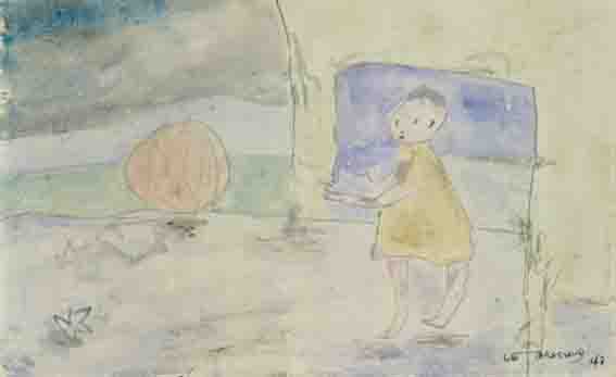 CHILD WITH RED BALL by Louis le Brocquy HRHA (1916-2012) at Whyte's Auctions