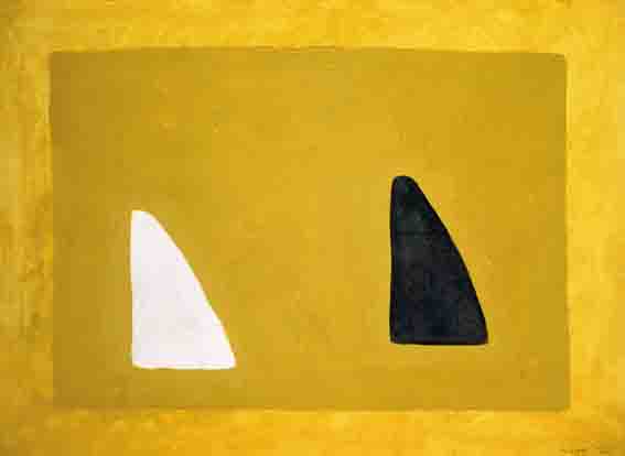 BLACK AND WHITE ON OCHRE by William Scott CBE RA (1913-1989) at Whyte's Auctions
