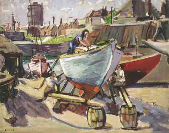 PETER MURPHY'S YARD, RINGSEND by Kitty Wilmer O'Brien RHA PWCSI (1910-1982) at Whyte's Auctions