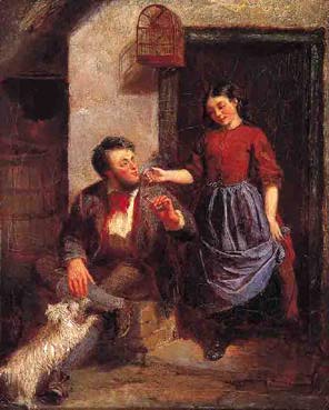 A COUPLE WITH A DOG by Samuel McCloy (1831-1904) at Whyte's Auctions