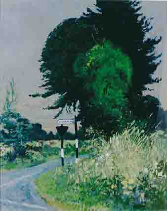 LANDSCAPE WITH ROADSIGN TO DUBLIN by Patrick Leonard HRHA (1918-2005) at Whyte's Auctions