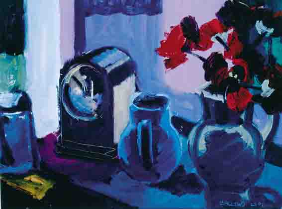 STILL LIFE WITH CLOCK by Brian Ballard sold for �5,600 at Whyte's Auctions